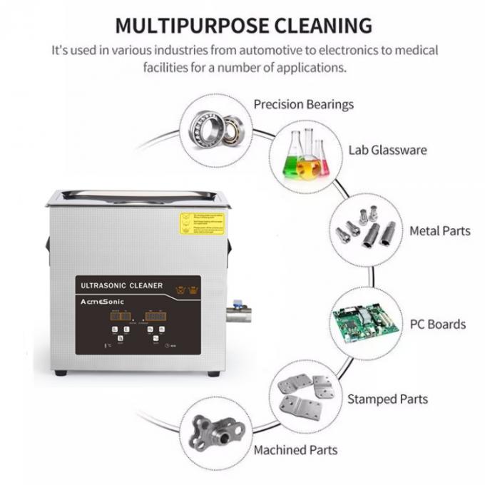Metal Digital Ultrasonic Cleaner 10L With Sus Basket And Lid 0